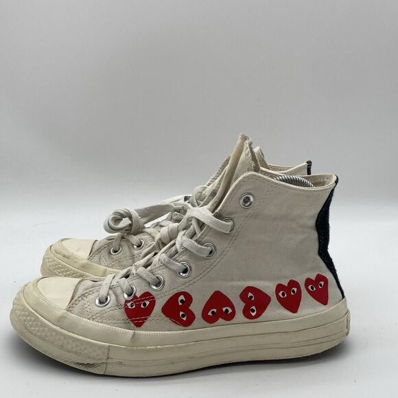 Mens Size 6 Converse Chuck 70 CDG Hi Multi Heart Shoes Sneakers 162972C - Picture 4 of 12